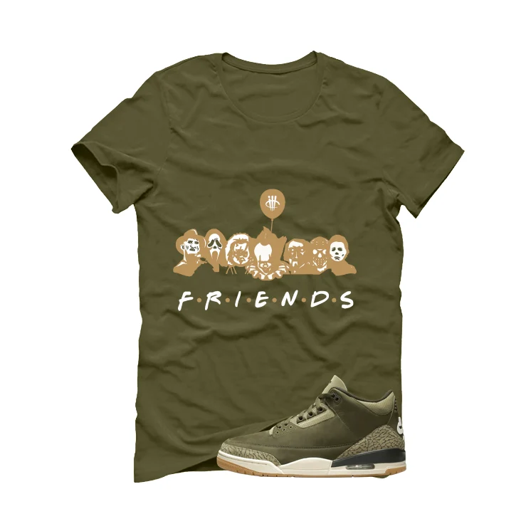 Air Jordan 3 Family Affair Matching T-Shirt, Sweatshirts & Hoodies Military Green T-Shirt (Friends)| illcurrency - Image 2