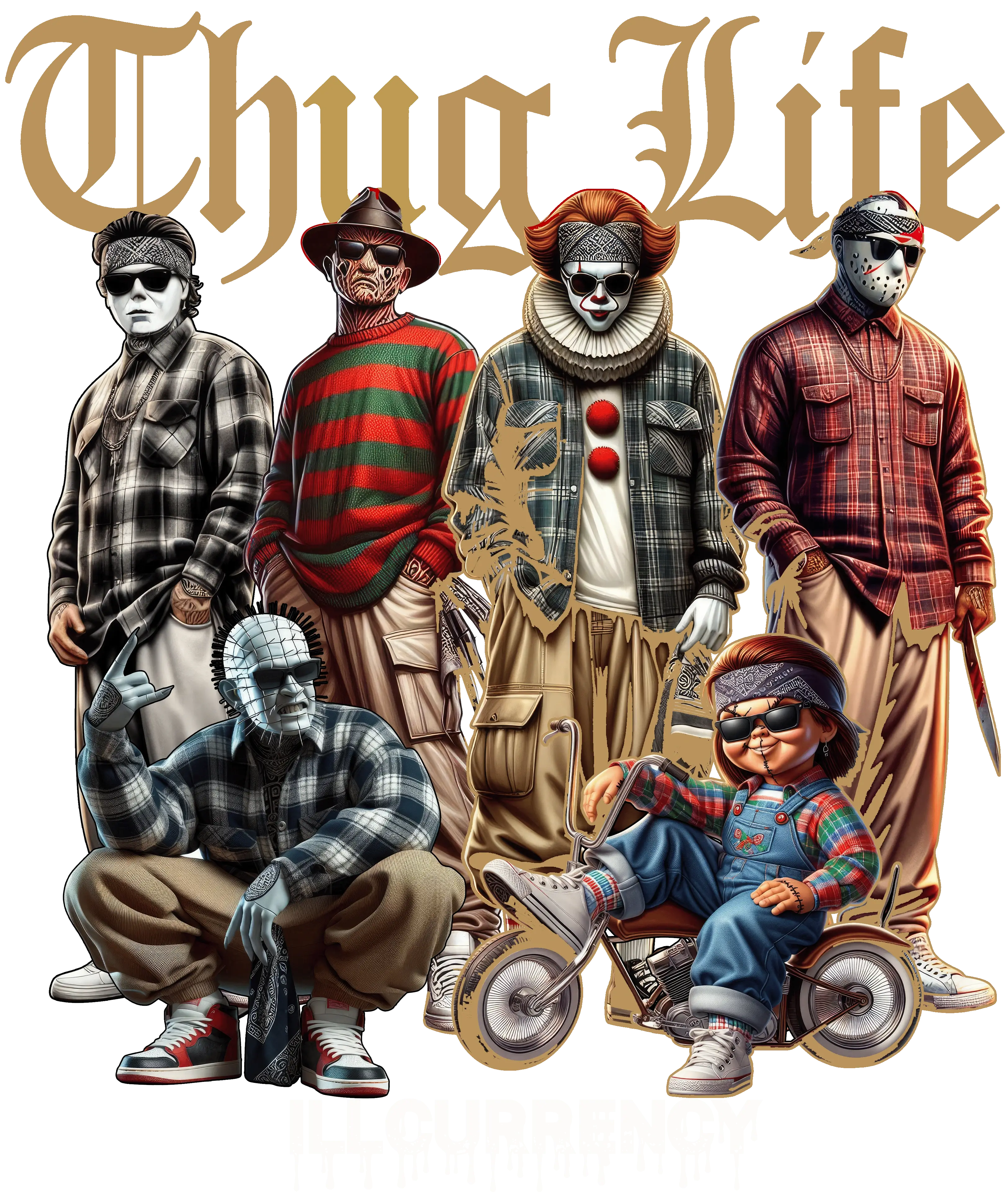 Air Jordan 3 Family Affair Matching T-Shirt, Sweatshirts & Hoodies Military Green T-Shirt (Thug Life Halloween)| illcurrency
