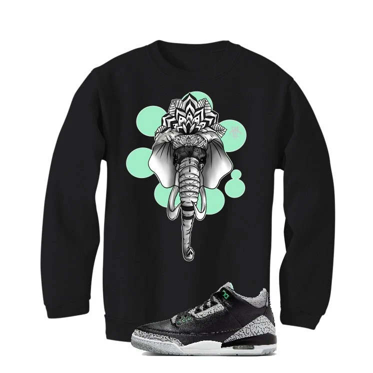 Air Jordan 3 “Green Glow” | illcurrency Black T-Shirt (Elephant) - Image 4