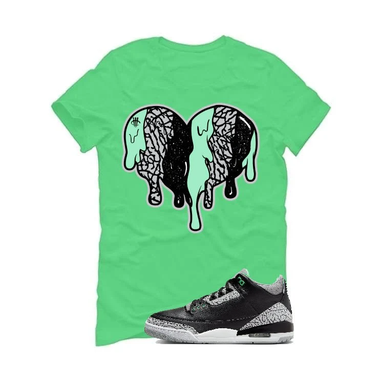 Air Jordan 3 “Green Glow” | illcurrency Synthetic Green T-Shirt (Heart) - Image 2