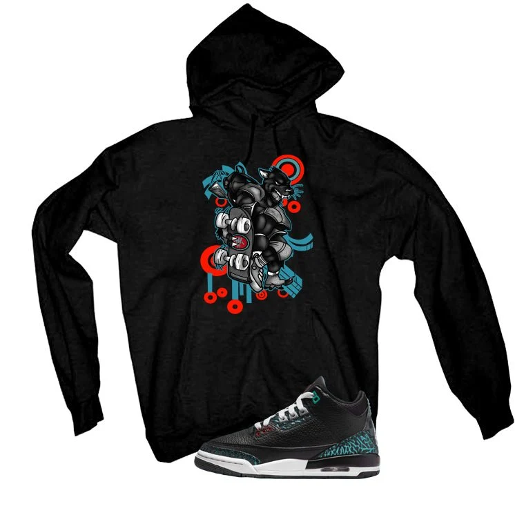 Air Jordan 3 GS Moto Black T-Shirt (SKATEBOARD CAT)| illcurrency - Image 3