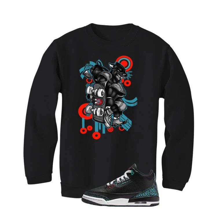Air Jordan 3 GS Moto Black T-Shirt (SKATEBOARD CAT)| illcurrency - Image 4