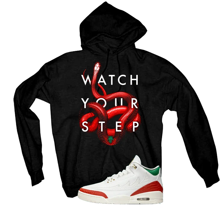 Air Jordan 3 Mexico El Vuelo Matching T-Shirt, Sweatshirts & Hoodies Black T-Shirt (Watch Your Step)| illcurrency - Image 3