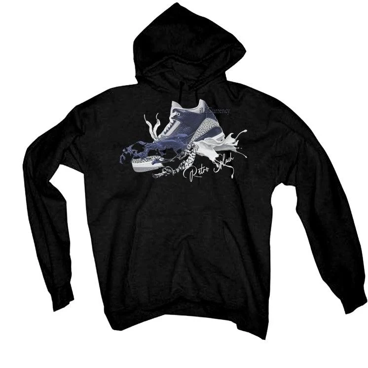 Air Jordan 3 “Midnight Navy/Cement Grey” 2021 Black T-Shirt (Retro Splash) - Image 2