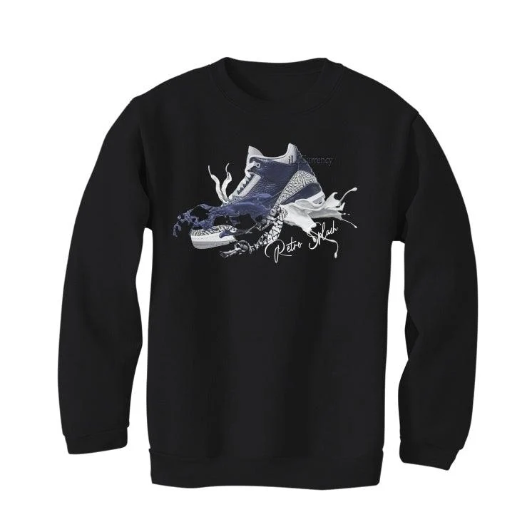Air Jordan 3 “Midnight Navy/Cement Grey” 2021 Black T-Shirt (Retro Splash) - Image 3