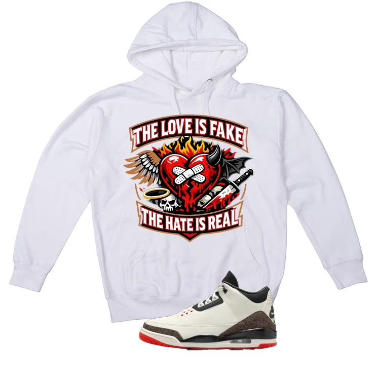 Air Jordan 3 OG World’s Best Dad Matching T-Shirt, Sweatshirts, & Hoodies White T-Shirt (The love is fake)| illcurrency - Image 3