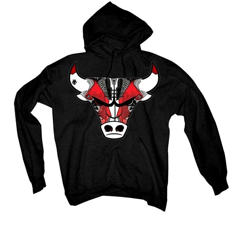 Air Jordan 3 Red Cement (Chicago All-Star) Black T-Shirt (Bulls Head kicks) - Image 2