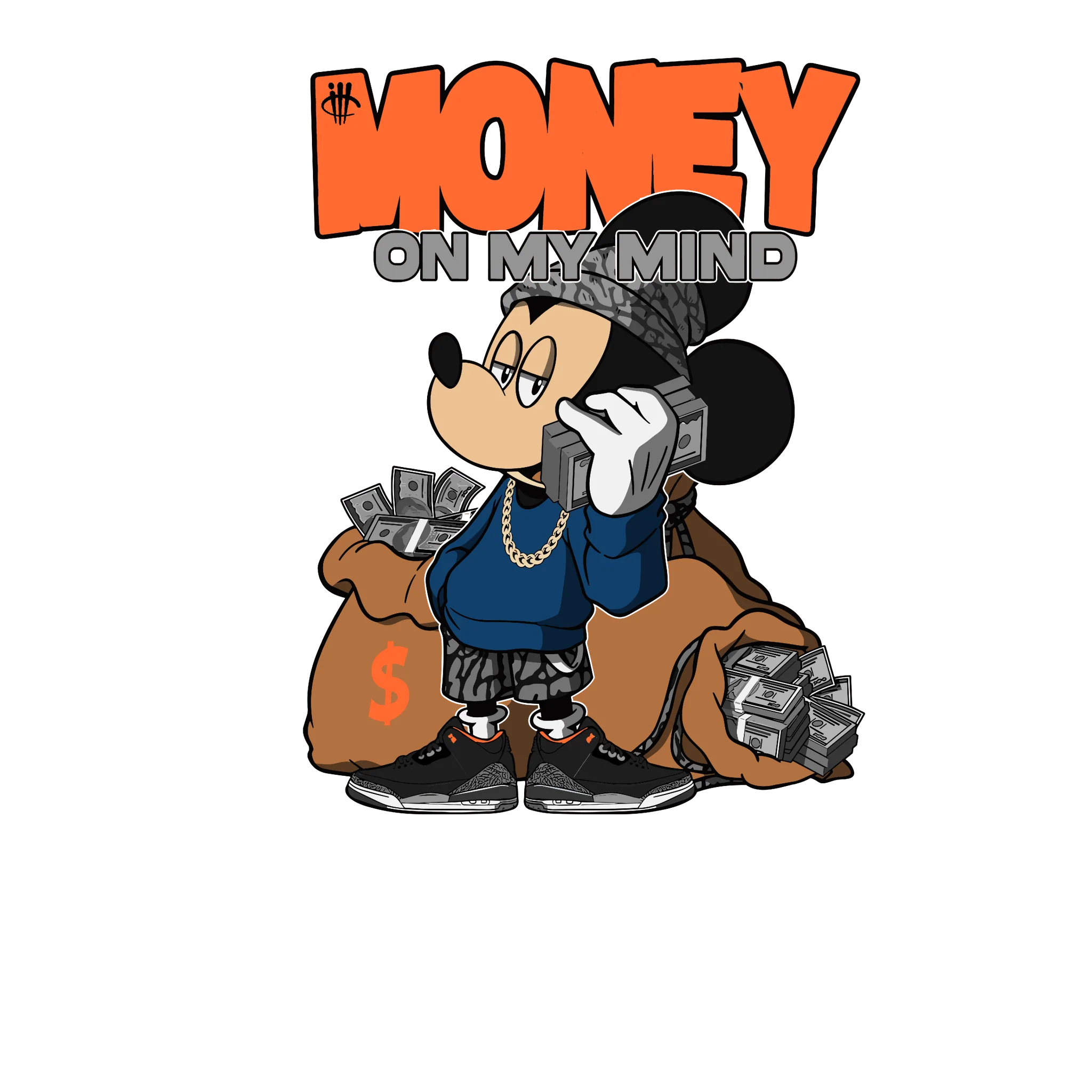 Air Jordan 3 Retro “Fear” | illcurrency Black T-Shirt (money on my mind)