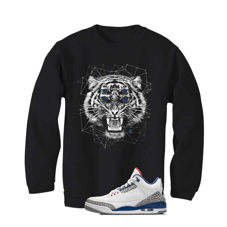 Air Jordan 3 True Blue Matching T-Shirt Black T-Shirt (Four Eyes)| illcurrency - Image 4