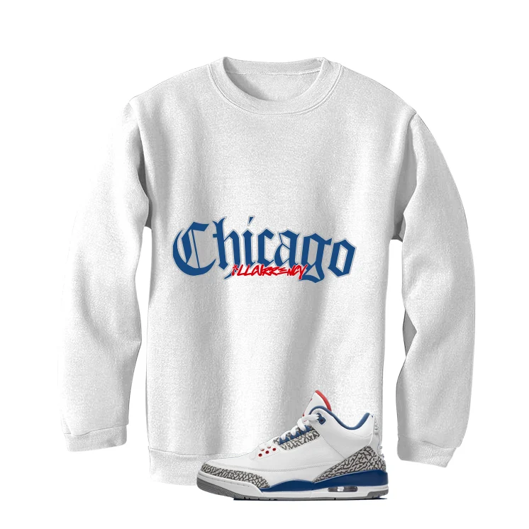 Air Jordan 3 True Blue Matching T-Shirt White T-Shirt (Chicago)| illcurrency - Image 4