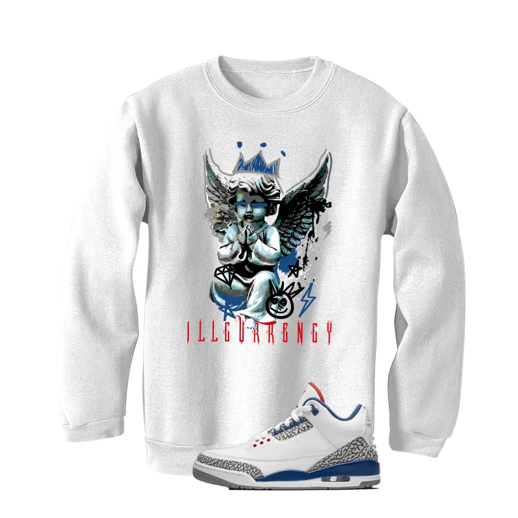 Air Jordan 3 True Blue Matching T-Shirt White T-Shirt (Graffiti Angel)| illcurrency - Image 4