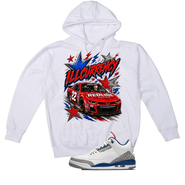Air Jordan 3 True Blue Matching T-Shirt White T-Shirt (illcurrency Racing)| illcurrency - Image 3