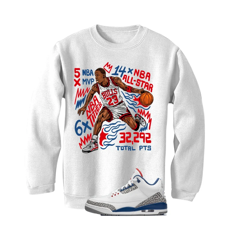 Air Jordan 3 True Blue Matching T-Shirt White T-Shirt (MJ MVP)| illcurrency - Image 4