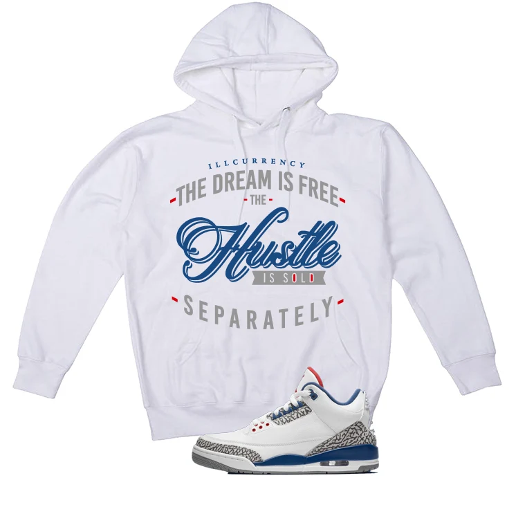 Air Jordan 3 True Blue Matching T-Shirt White T-Shirt (The dream is free)| illcurrency - Image 3