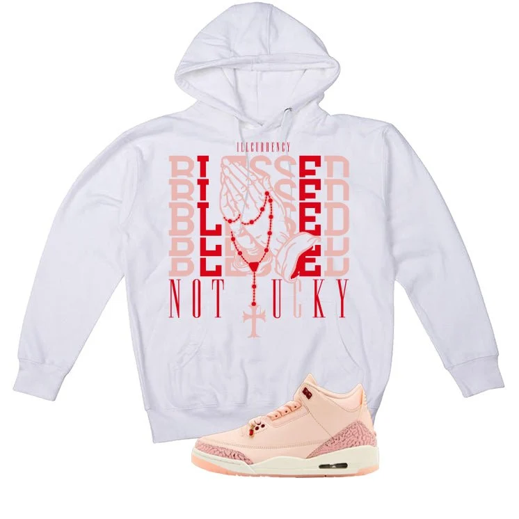 Air Jordan 3 Valentine’s Day White T-Shirt (Blessed not lucky)| illcurrency - Image 3