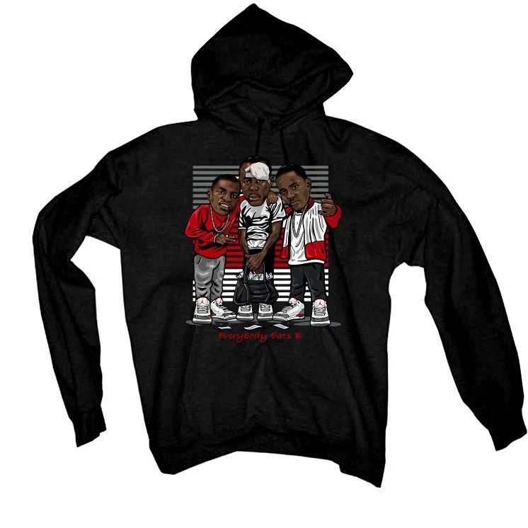 Air Jordan 3 “White Cement Reimagined” | illcurrency Black T-Shirt (EVERYBODY EATS) - Image 3