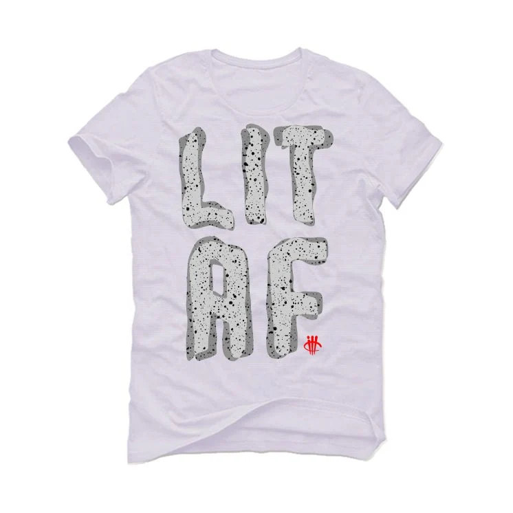 Air Jordan 3 White Cement Reimagined - White T-Shirt (Lit Af) - Image 2