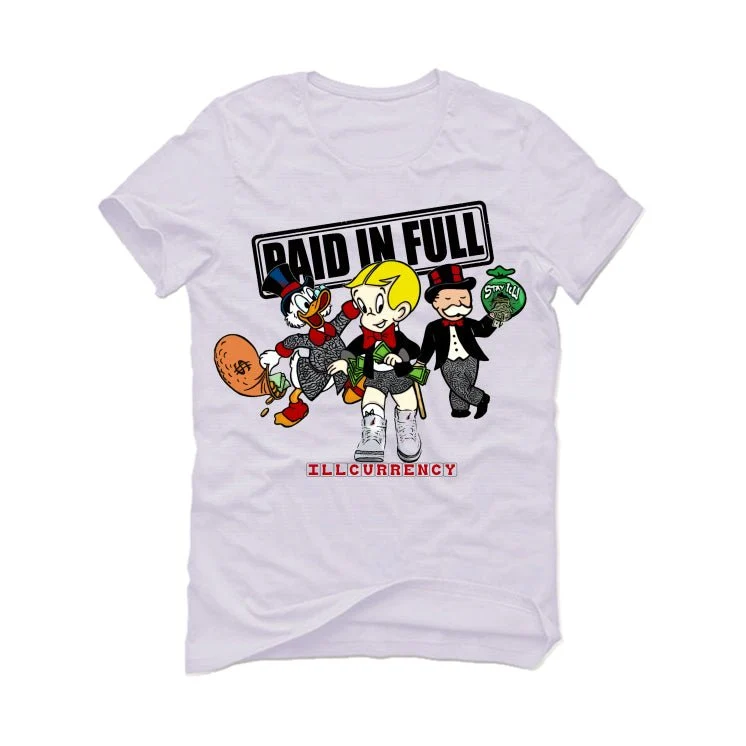 Air Jordan 3 White Cement Reimagined - White T-Shirt (Paid in Full) - Image 2