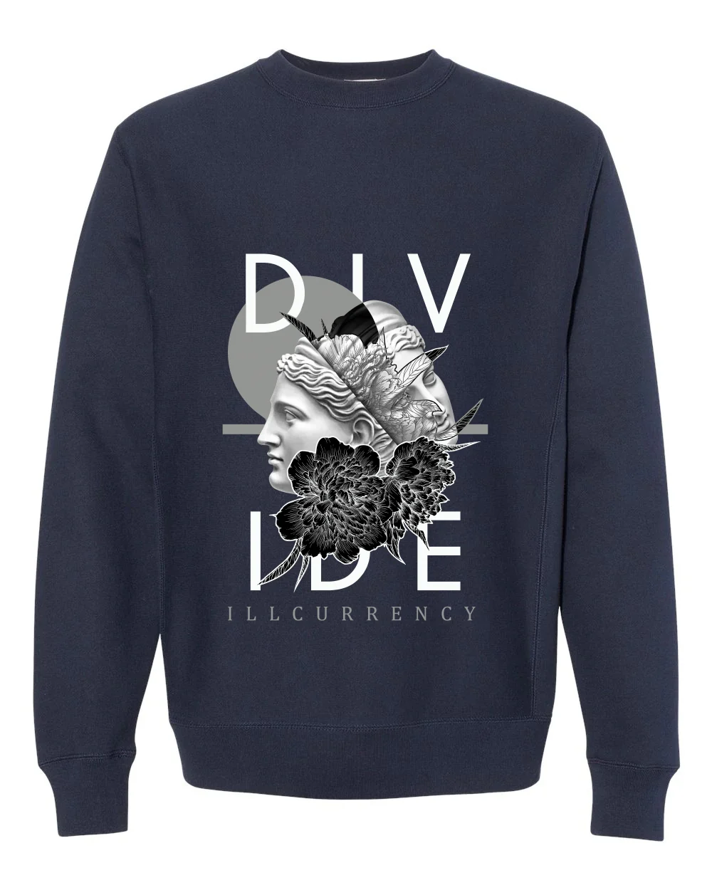AIR JORDAN 3 “WHITE NAVY”| ILLCURRENCY Navy Blue T-Shirt (Divide) - Image 4