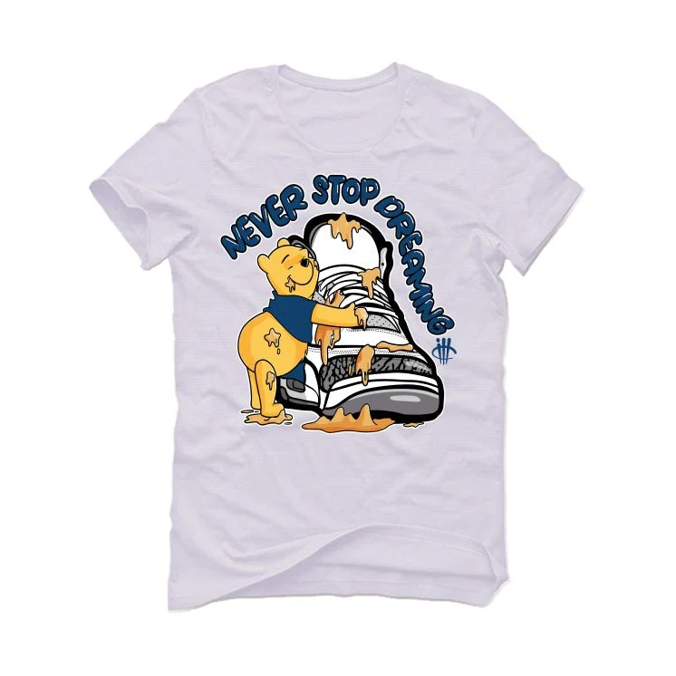 AIR JORDAN 3 “WHITE NAVY”| ILLCURRENCY White T-Shirt (never stop dreaming) - Image 2