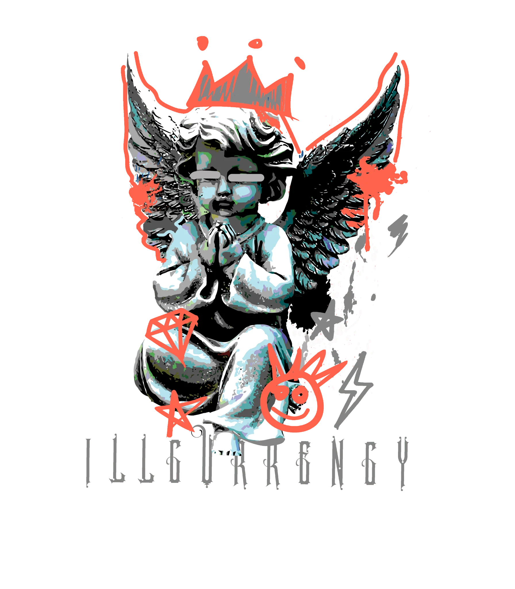 Air Jordan 3 WMNS “Georgia Peach” | illcurrency White T-Shirt (Graffiti Angel)