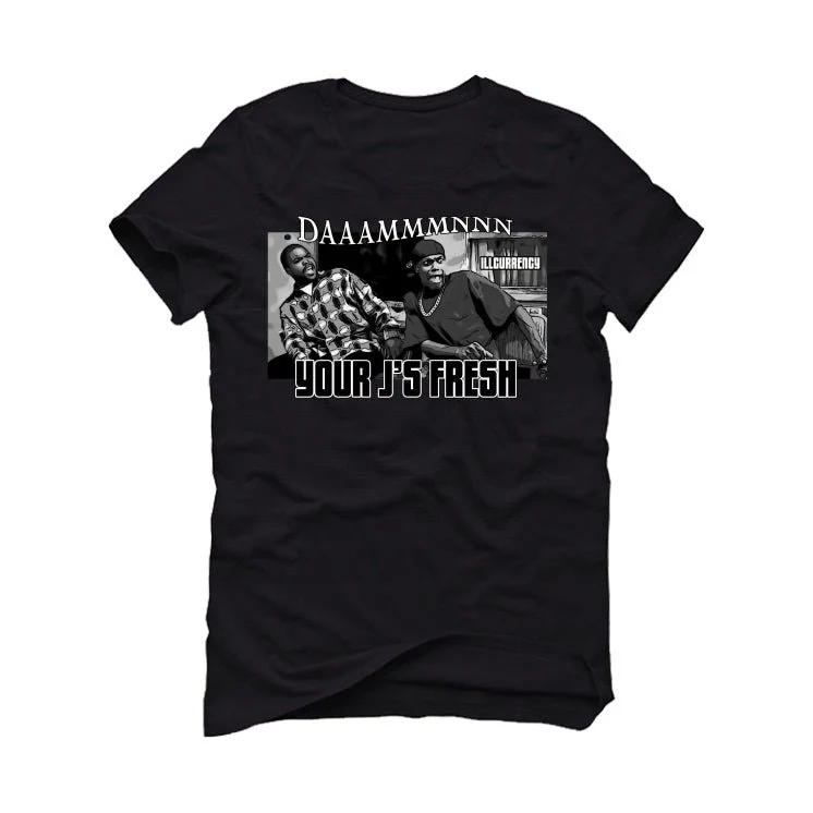 Air Jordan 3 WMNS Oreo aka Off Noir | illcurrency Black T-Shirt (Damn) - Image 2