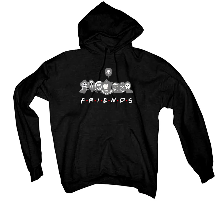 Air Jordan 4 “Black Canvas” Black T-Shirt (F R I E N D S) - Image 3