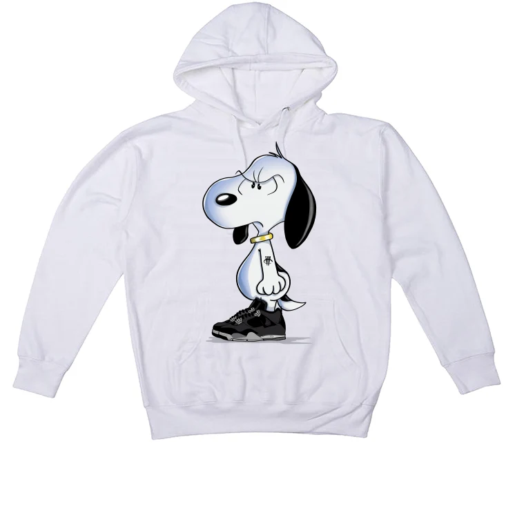 Air Jordan 4 “Black Canvas” White T-Shirt (Snoopy) - Image 3