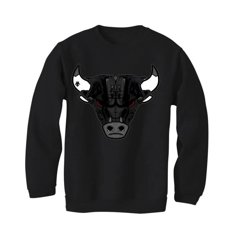 Air Jordan 4 Black Cat "2020" Black T-Shirt (Bulls head kicks) - Image 4