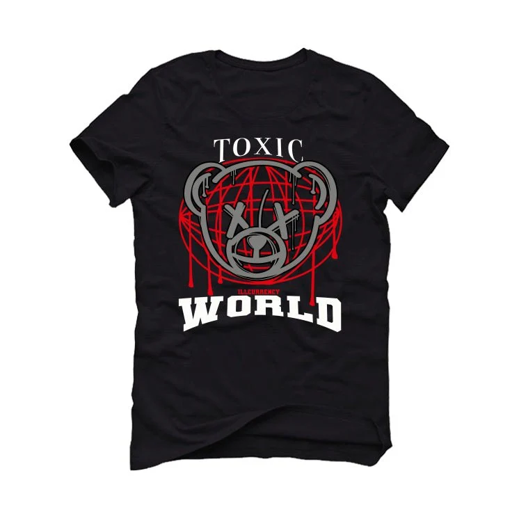 AIR JORDAN 4 “BRED REIMAGINED” 2024 | ILLCURRENCY Black T-Shirt (Toxic World) - Image 2