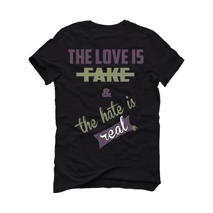 Air Jordan 4 “Canyon Purple” Black T-Shirt (Love is Fake) - Image 2