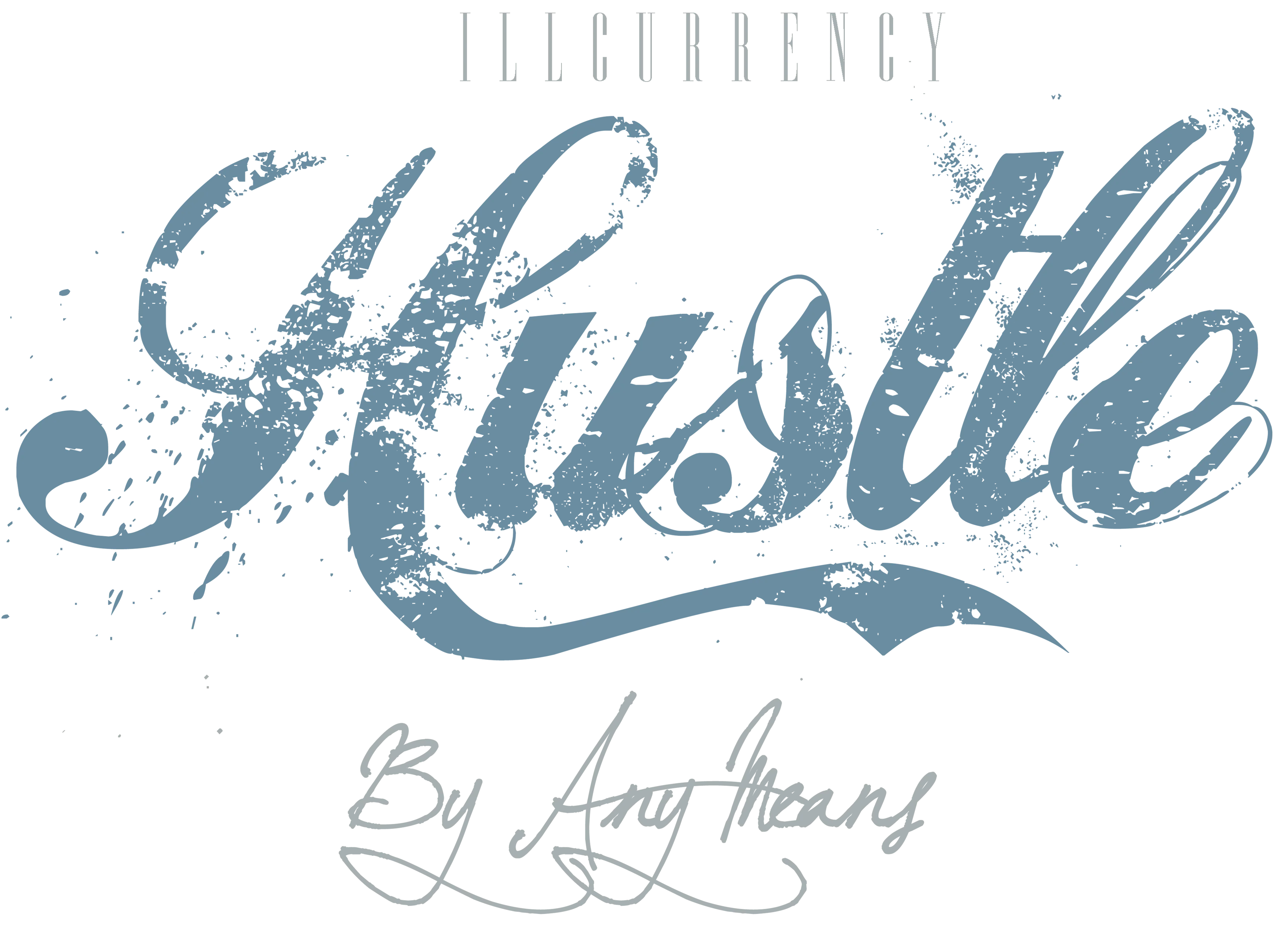 Air Jordan 4 Denim Worn Blue White T-Shirt (Hustle By Any Means)| illcurrency