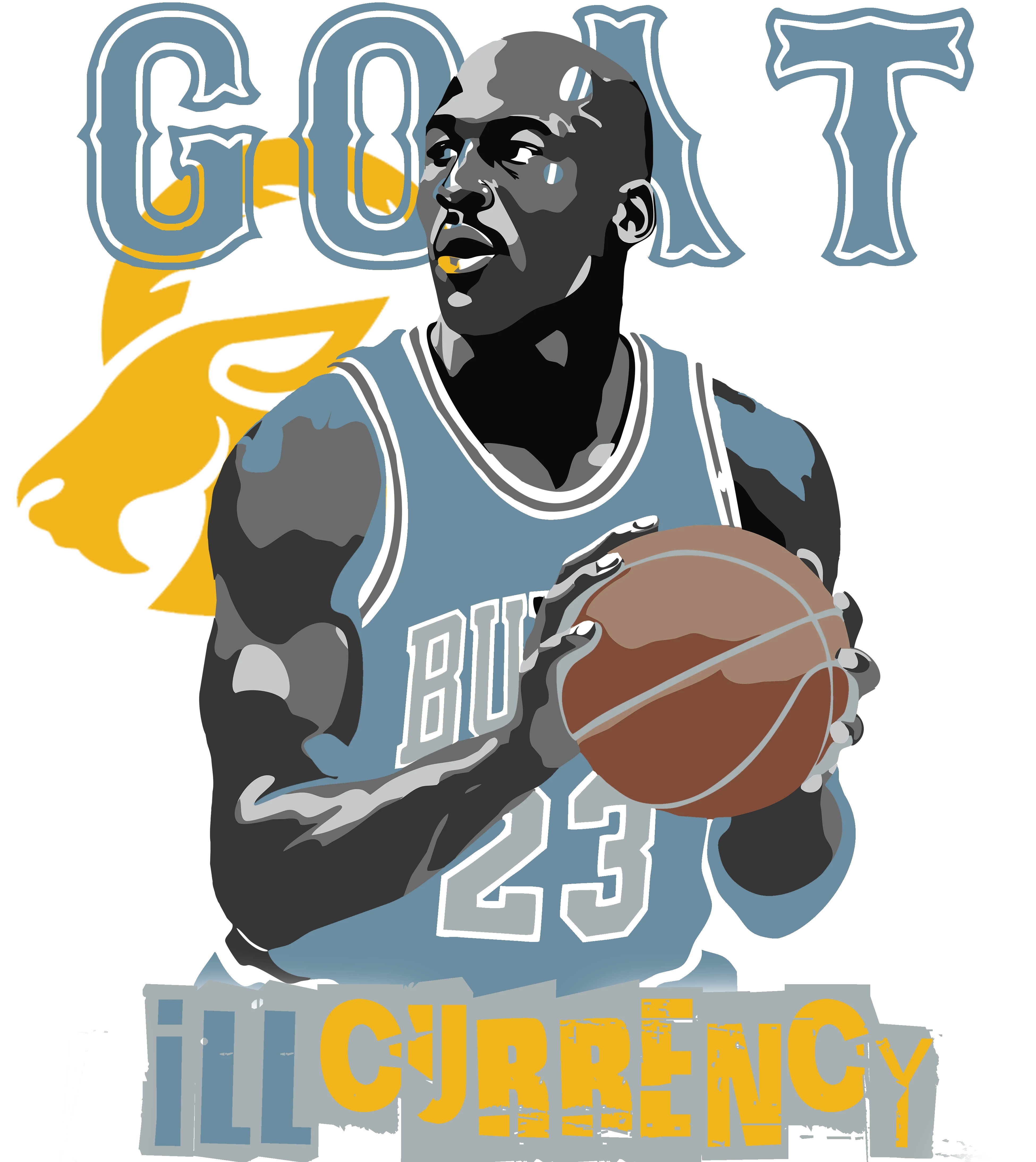 Air Jordan 4 Denim Worn Blue White T-Shirt (MJ GOAT)| illcurrency