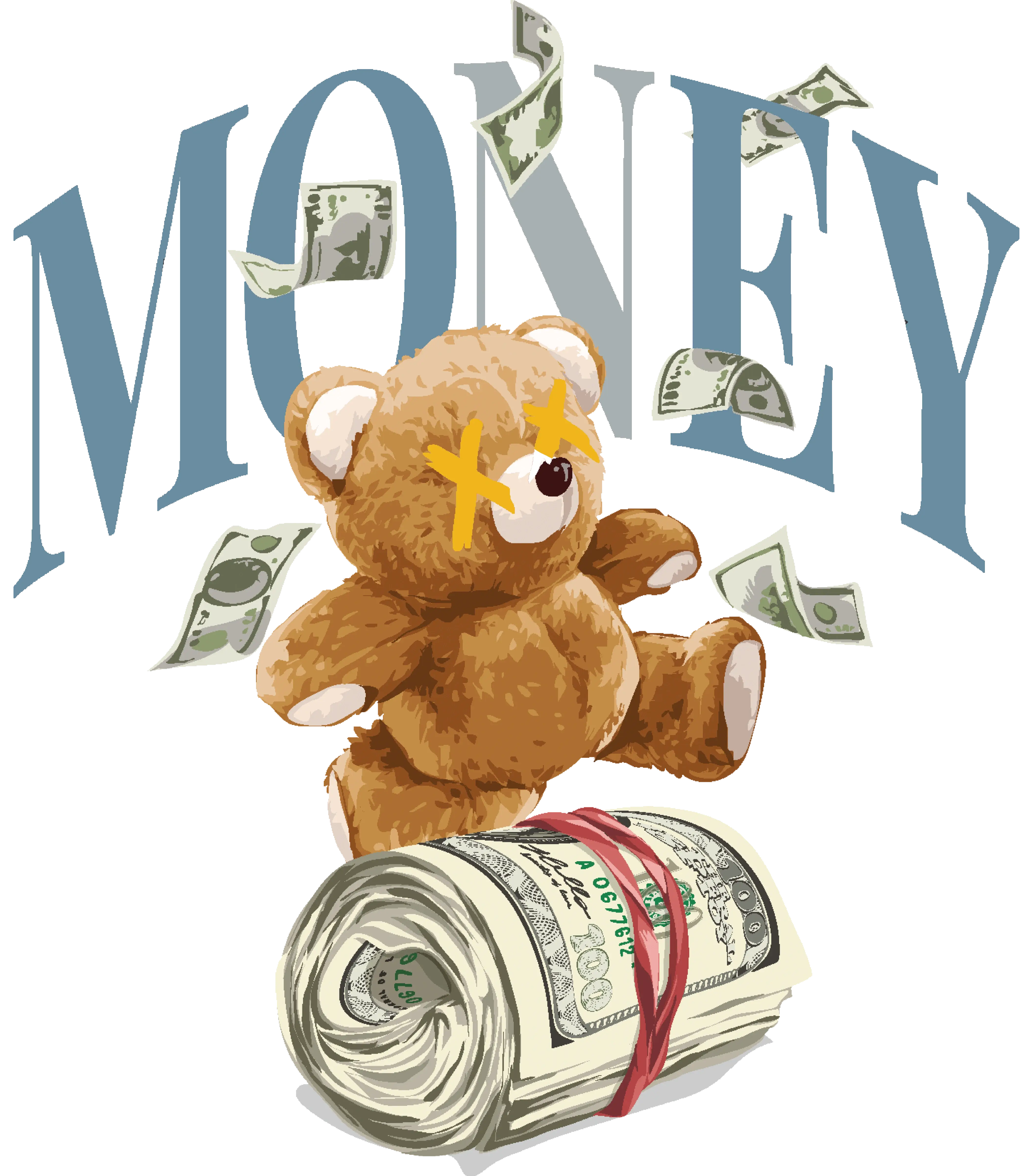 Air Jordan 4 Denim Worn Blue White T-Shirt (Money Bear Team)| illcurrency