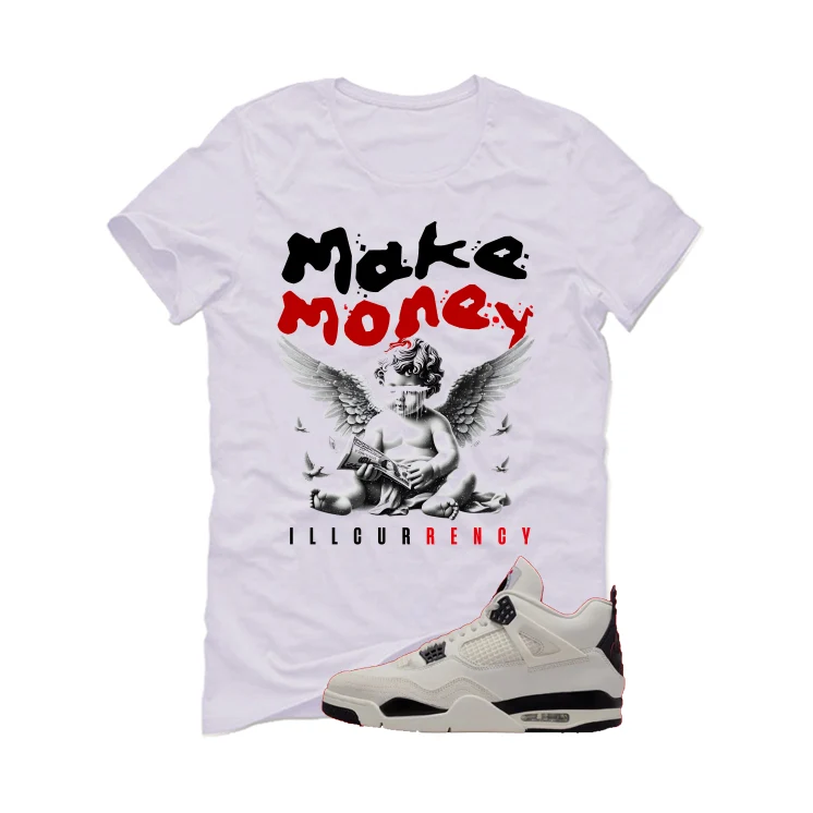 Air Jordan 4 Flight Club Matching T-Shirt, Sweatshirts & Hoodies White T-Shirt (Make Money)| illcurrency - Image 2