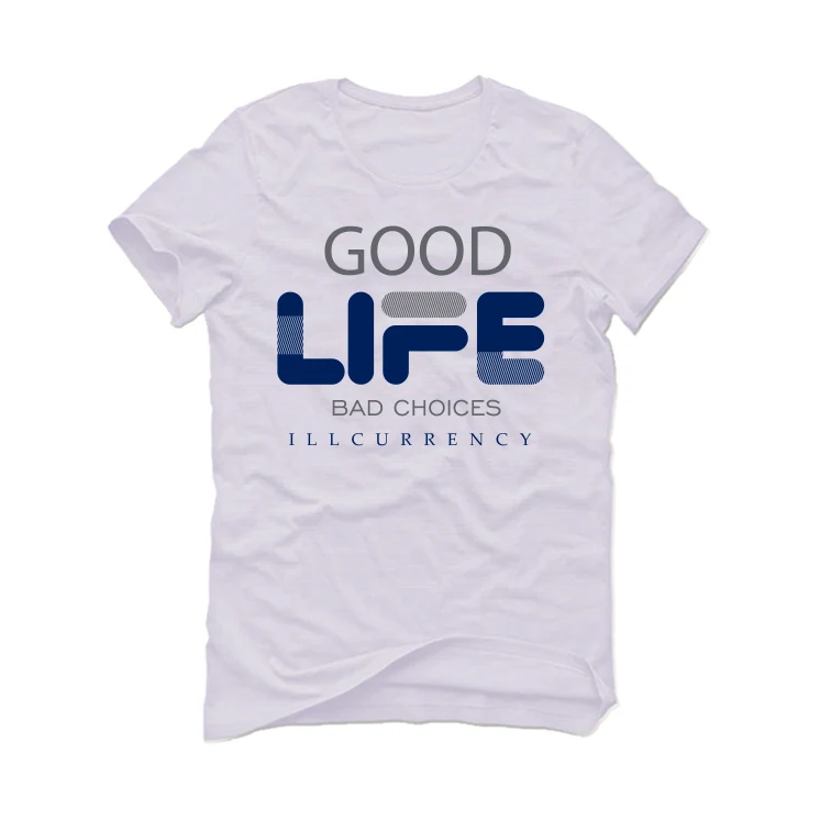 Air Jordan 4 “Midnight Navy” White T-Shirt (Bad Choices) - Image 2
