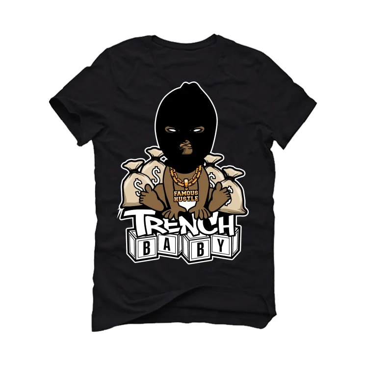 Air Jordan 4 “Military Black” | illcurrency Black T-Shirt (Trench baby) - Image 2