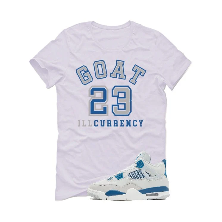 Air Jordan 4 “Military Blue” | illcurrency White T-Shirt (GOAT 23) - Image 2