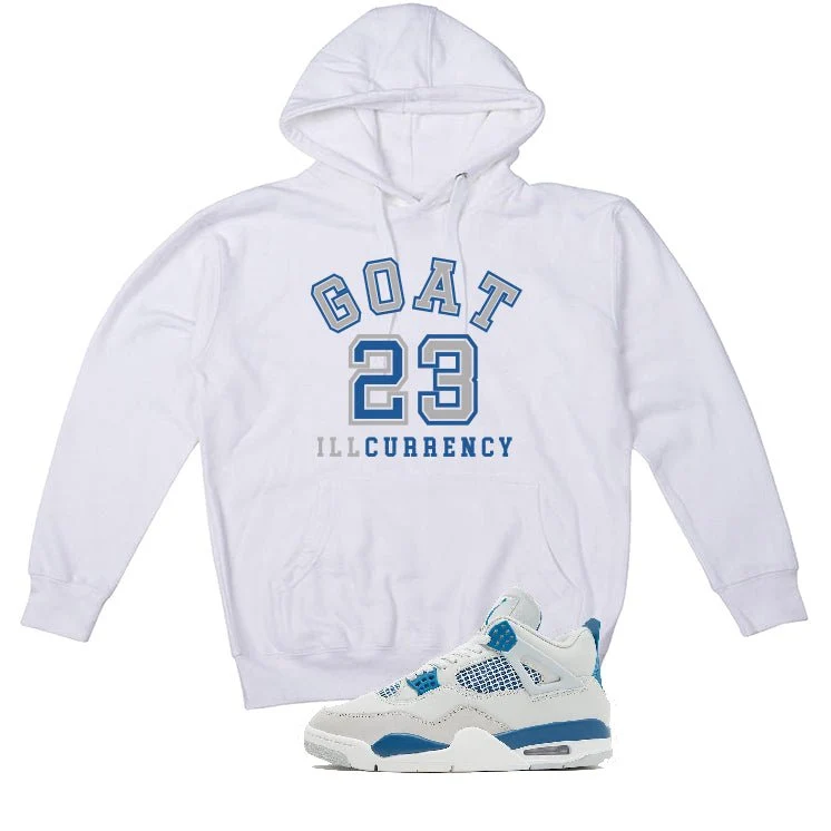 Air Jordan 4 “Military Blue” | illcurrency White T-Shirt (GOAT 23) - Image 3