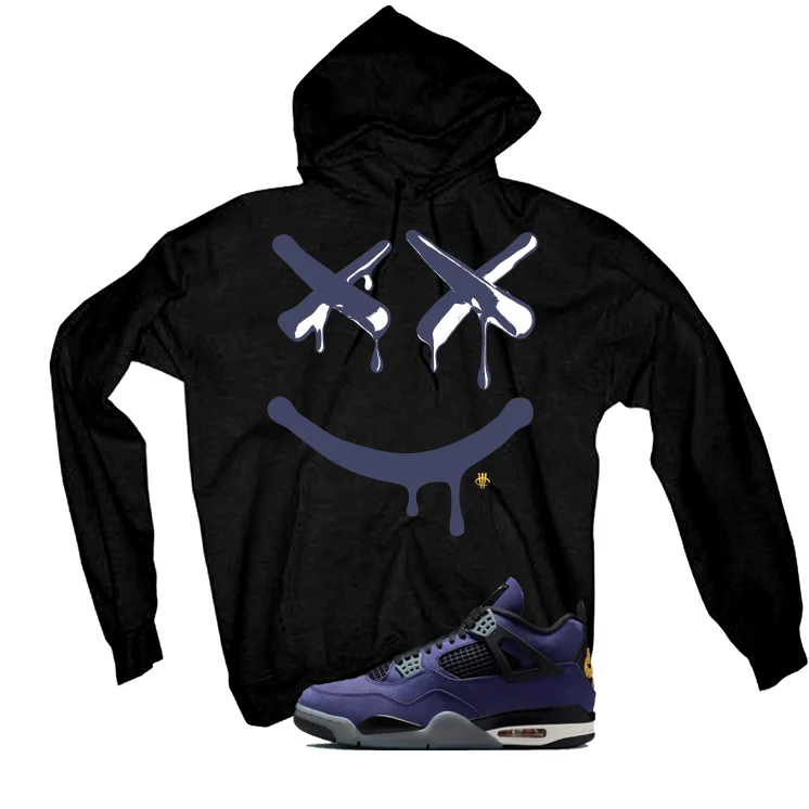 Air Jordan 4 OG Lakers Matching T-Shirt, Sweatshirts & Hoodies Black T-Shirt (Happy Drip)| illcurrency - Image 3