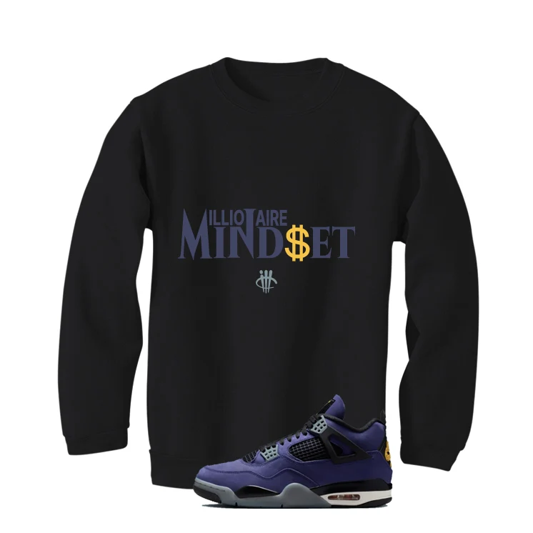 Air Jordan 4 OG Lakers Matching T-Shirt, Sweatshirts & Hoodies Black T-Shirt (Millionaire Mindset)| illcurrency - Image 4