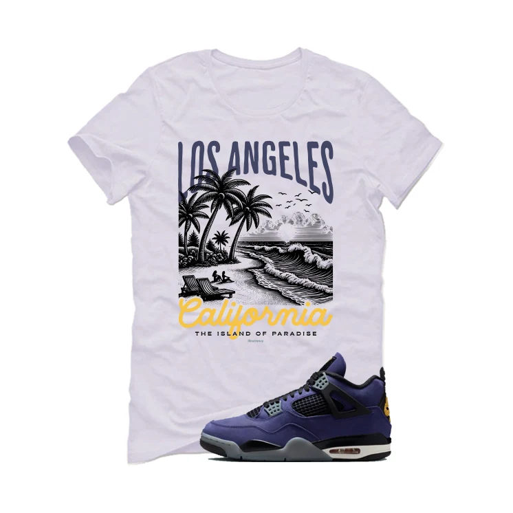 Air Jordan 4 OG Lakers Matching T-Shirt, Sweatshirts & Hoodies White T-Shirt (Los Angeles)| illcurrency - Image 2