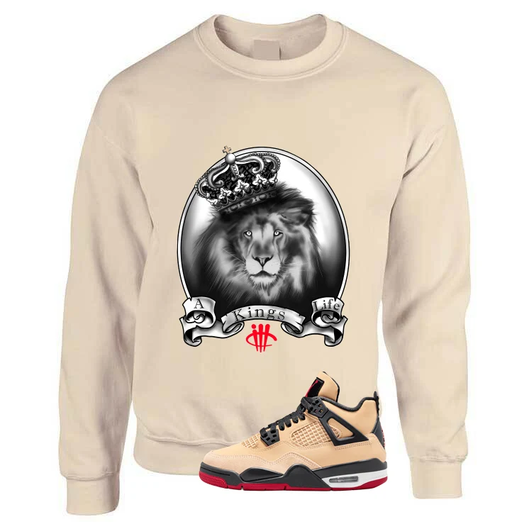 Air Jordan 4 Pizza (GS) Tan T-Shirt (A Kings Life)| illcurrency - Image 3