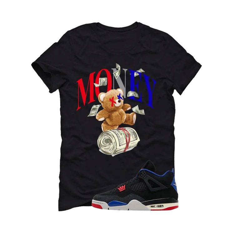 Air Jordan 4 Rare Air Black T-Shirt (Money Bear Team)| illcurrency - Image 2