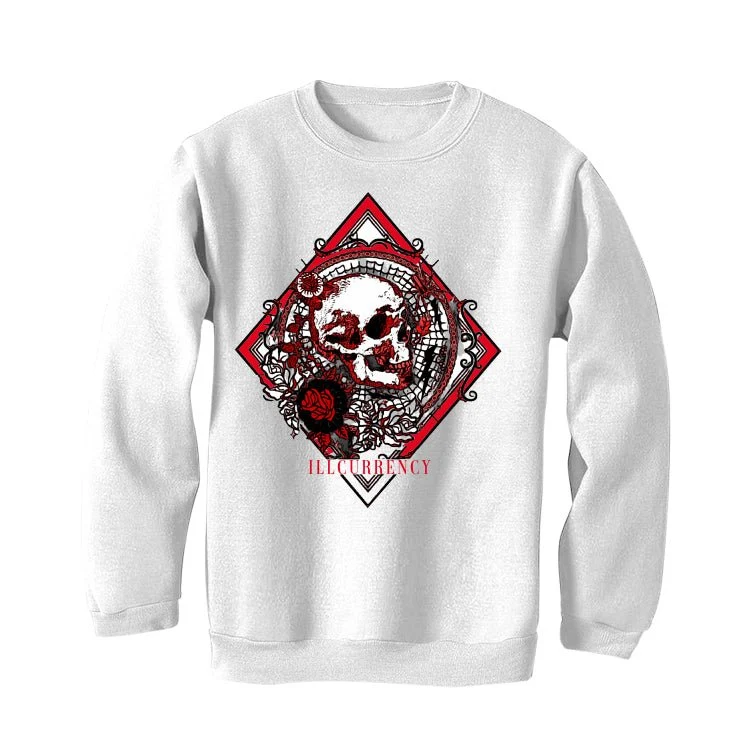 Air Jordan 4 Red Cement - White T-Shirt (Illcurrency skull) - Image 4