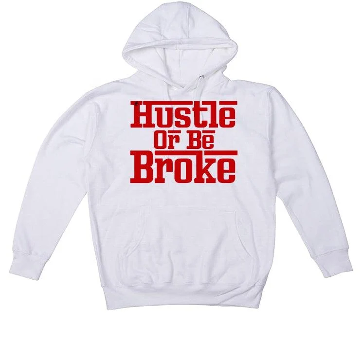 Air Jordan 4 “Red Thunder” White T-Shirt (hustle or be broke) - Image 3