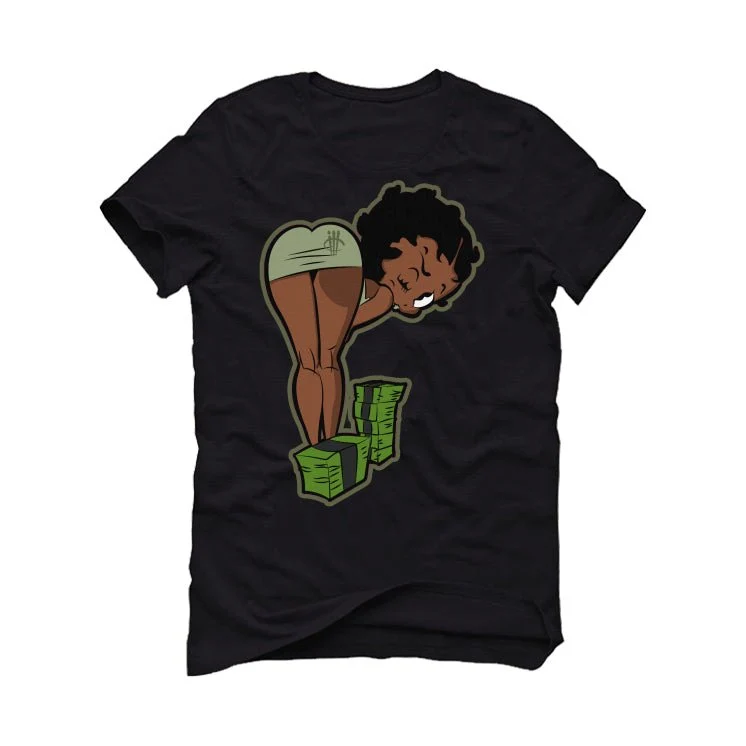 Air Jordan 4 Seafoam aka “Oil Green” - Black T-Shirt (BOO) - Image 2