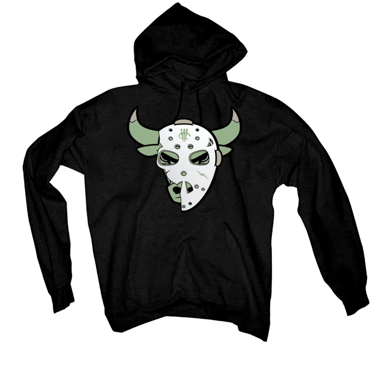 Air Jordan 4 Seafoam aka “Oil Green” - Black T-Shirt (Jason Mask) - Image 3