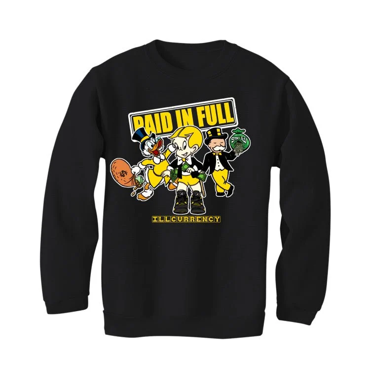 Air Jordan 4 "Thunder"| Illcurrency Black T-Shirt (Paid in Full) - Image 4