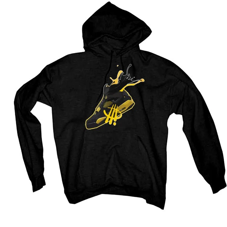 Air Jordan 4 "Thunder"| Illcurrency Black T-Shirt (SPLASH) - Image 3